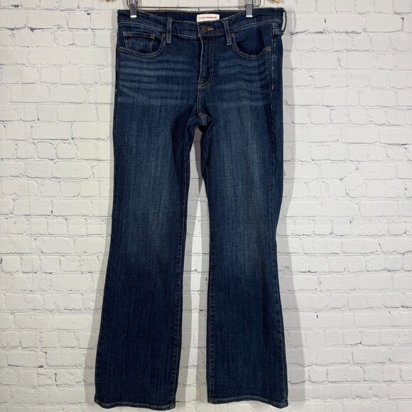 Lucky Brand Jeans Women Size 31 R Blue Sweet Mid Rise Boot Cut Dark Blue Western - Picture 1 of 16